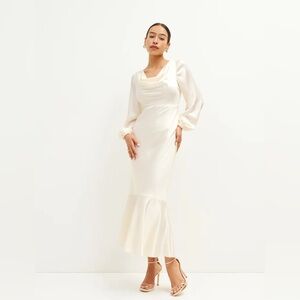 Reformation Lazaro Satin Dress - Ivory - Size 6